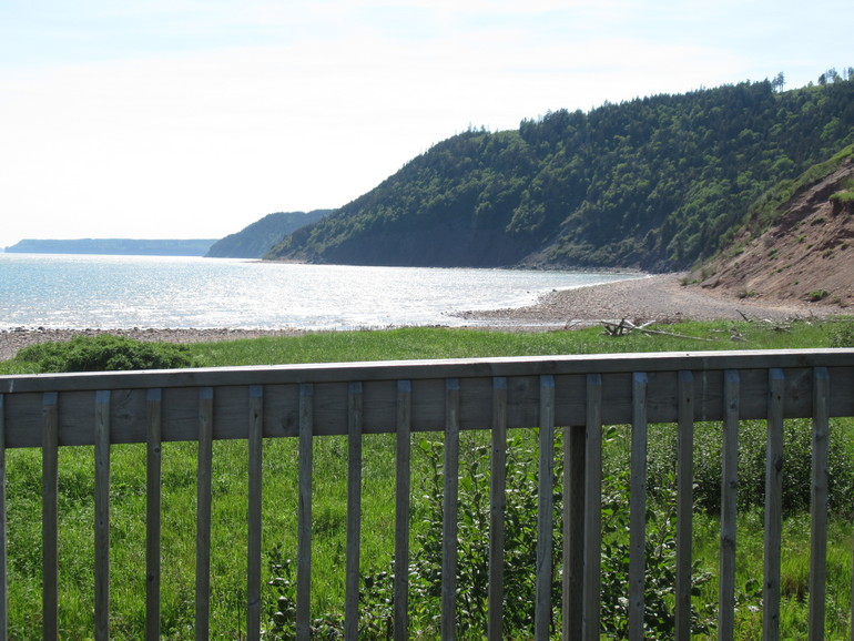 Even een terrasje langs de Fundy baai